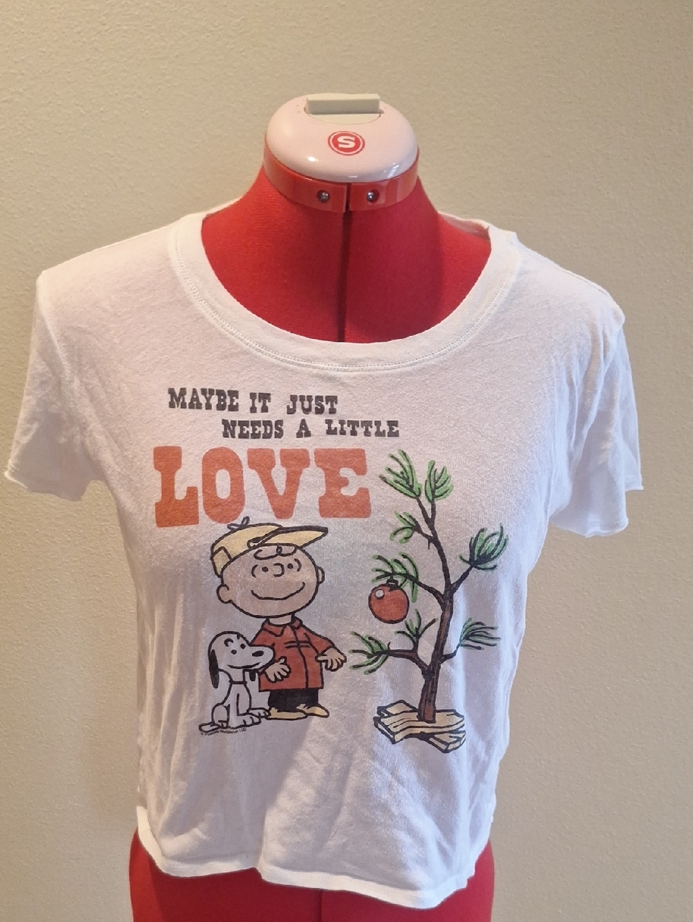 Abercrombie & Fitch White Kids Peanuts 'LOVE' Graphic Tee Size 12 - Picture 1 of 9